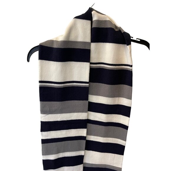Signal Pukka Knit Scarf Navy Blue White Stripes New NWT One Size - Picture 10 of 11